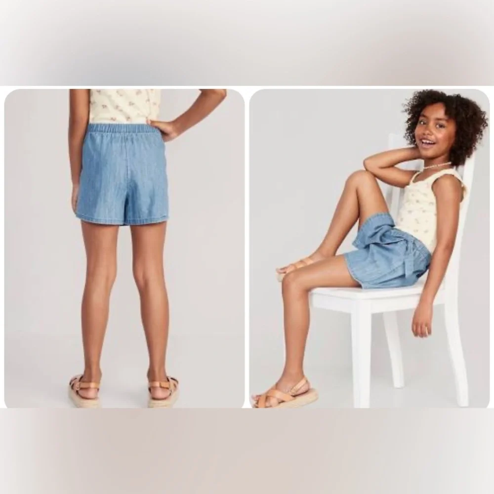 Old Navy Girls Chambray Wrap-Front Skort